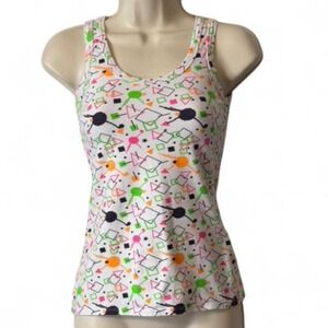 Vintage 90s Pimkie Multicolor Geometric Confetti Print Tank Top, Women's Size XS